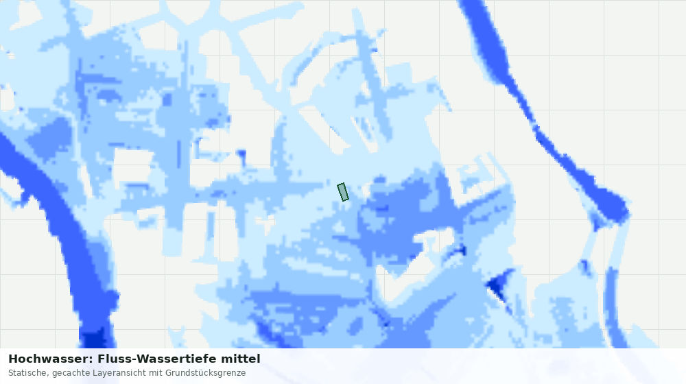 Statische Kartenansicht: Hochwasser: Fluss-Wassertiefe mittel