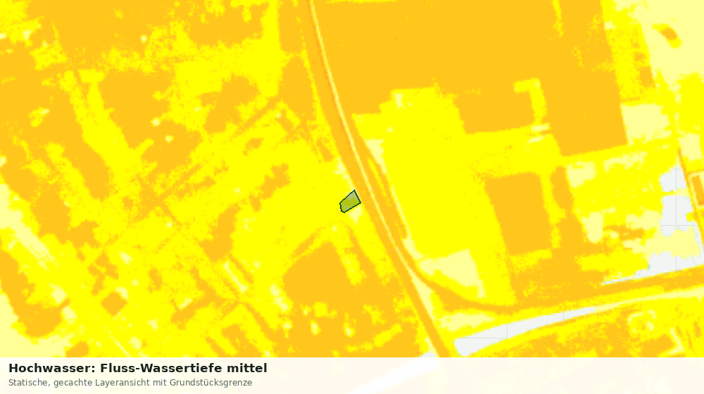 Statische Kartenansicht: Hochwasser: Fluss-Wassertiefe mittel