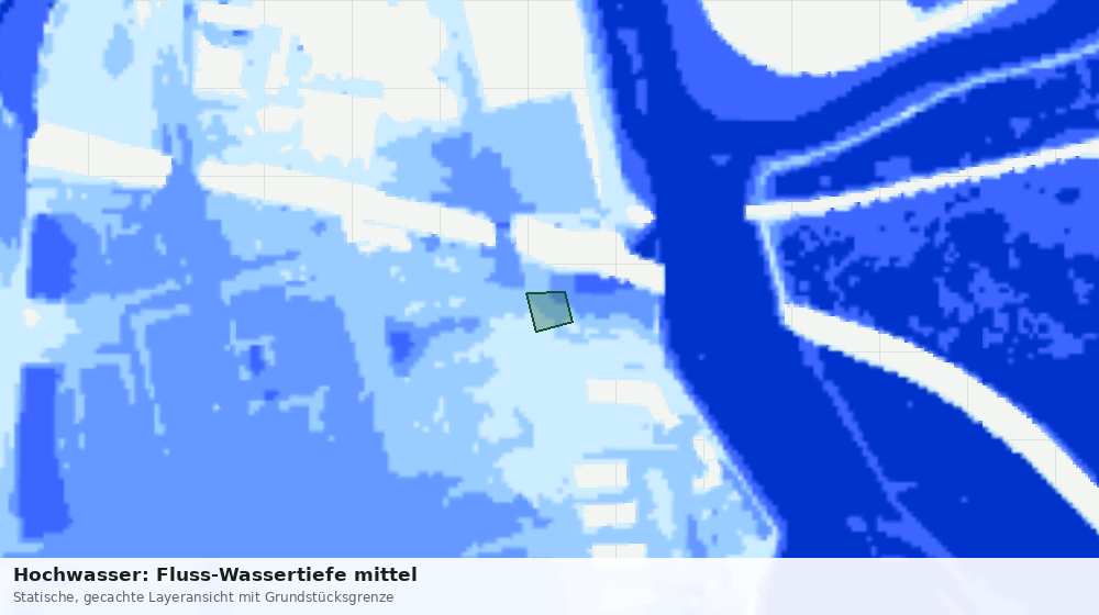 Statische Kartenansicht: Hochwasser: Fluss-Wassertiefe mittel