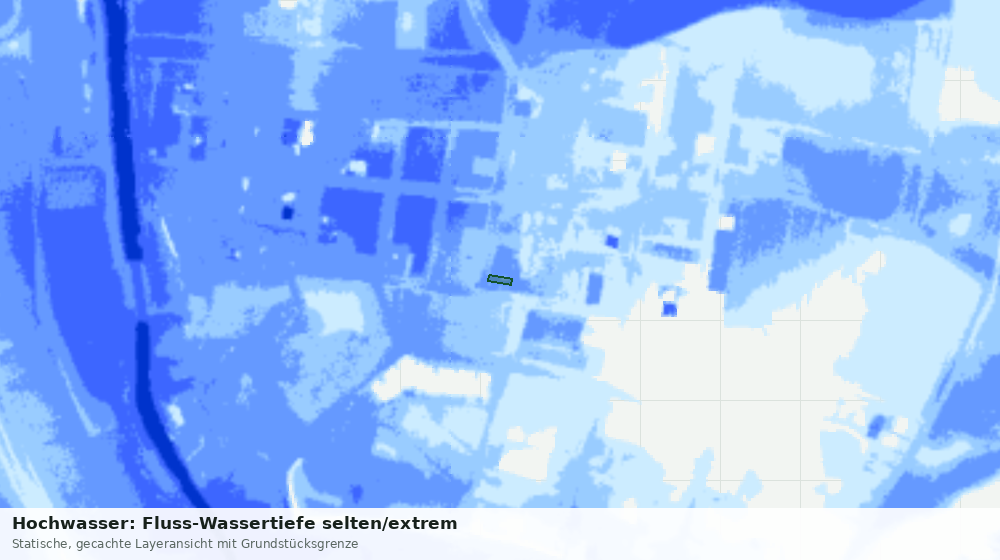 Statische Kartenansicht: Hochwasser: Fluss-Wassertiefe selten/extrem