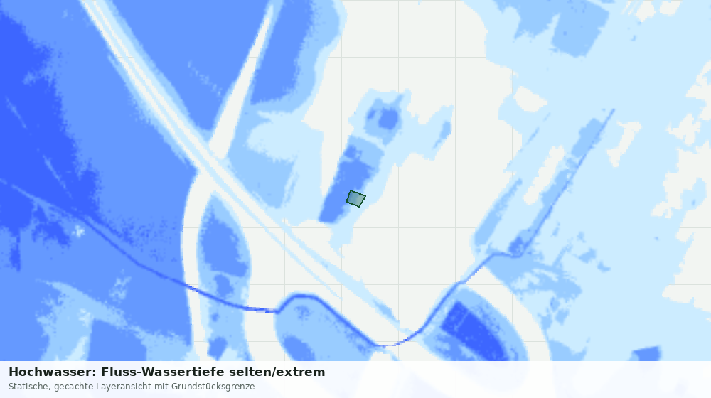 Statische Kartenansicht: Hochwasser: Fluss-Wassertiefe selten/extrem