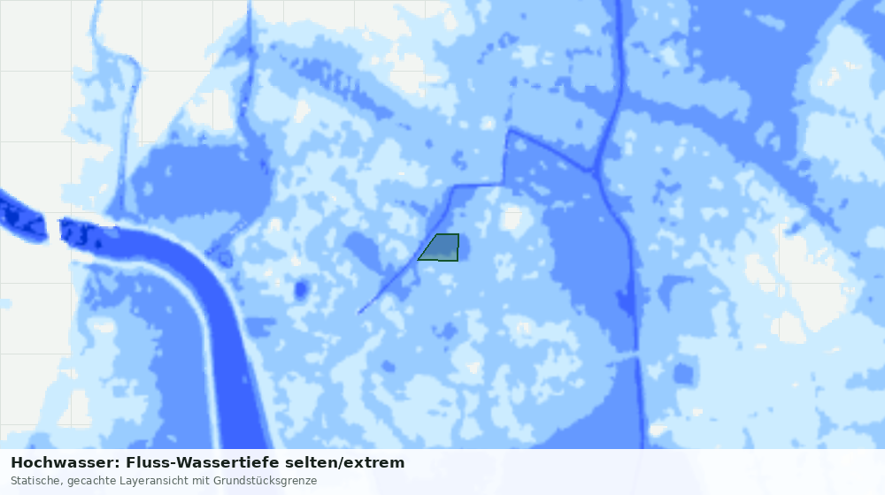 Statische Kartenansicht: Hochwasser: Fluss-Wassertiefe selten/extrem