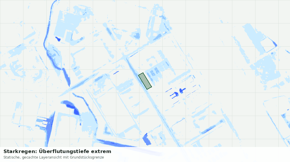 Statische Kartenansicht: Starkregen: Überflutungstiefe extrem