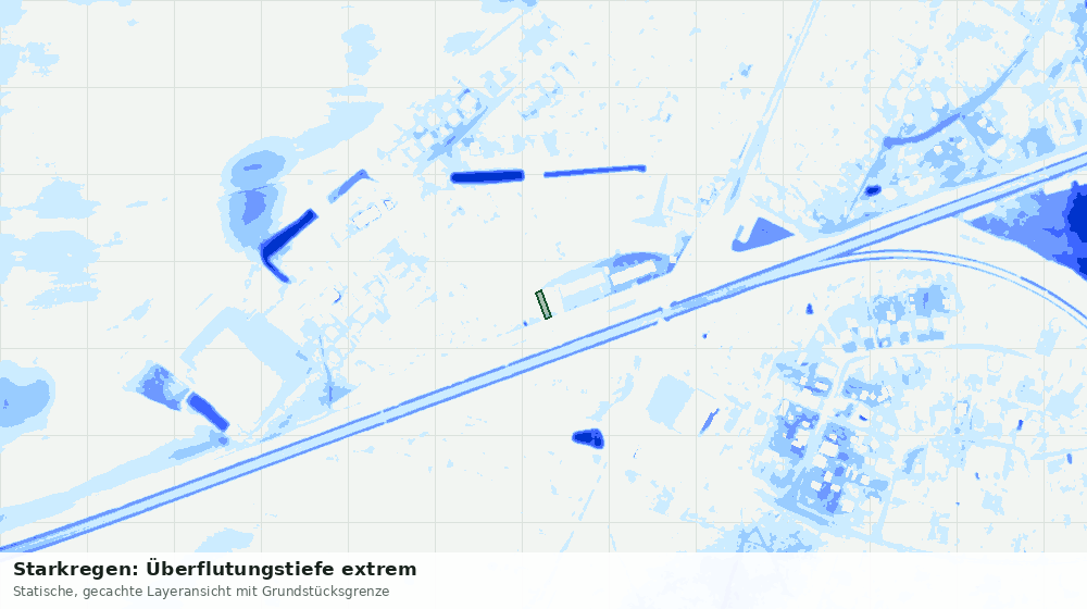 Statische Kartenansicht: Starkregen: Überflutungstiefe extrem