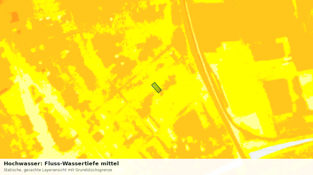 Statische Kartenansicht: Hochwasser: Fluss-Wassertiefe mittel