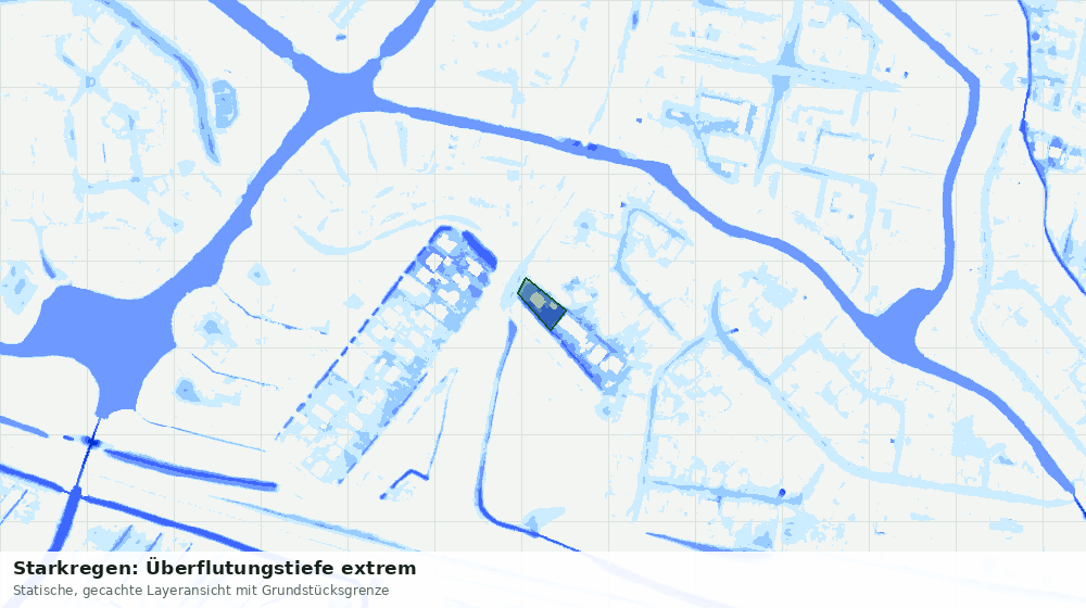 Statische Kartenansicht: Starkregen: Überflutungstiefe extrem
