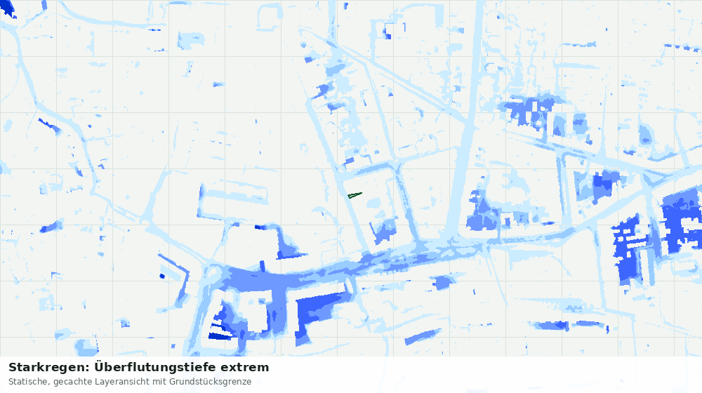 Statische Kartenansicht: Starkregen: Überflutungstiefe extrem