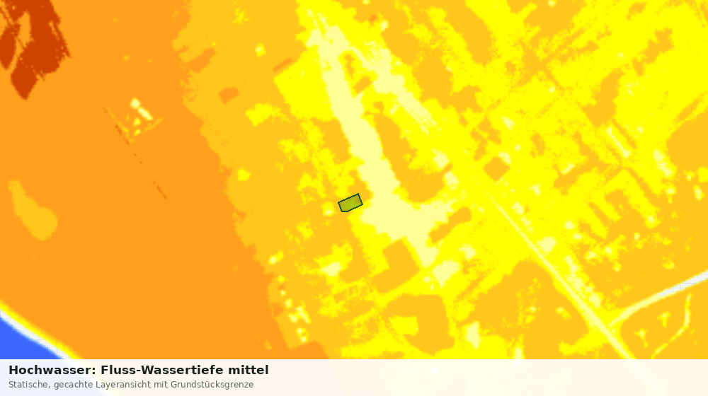 Statische Kartenansicht: Hochwasser: Fluss-Wassertiefe mittel