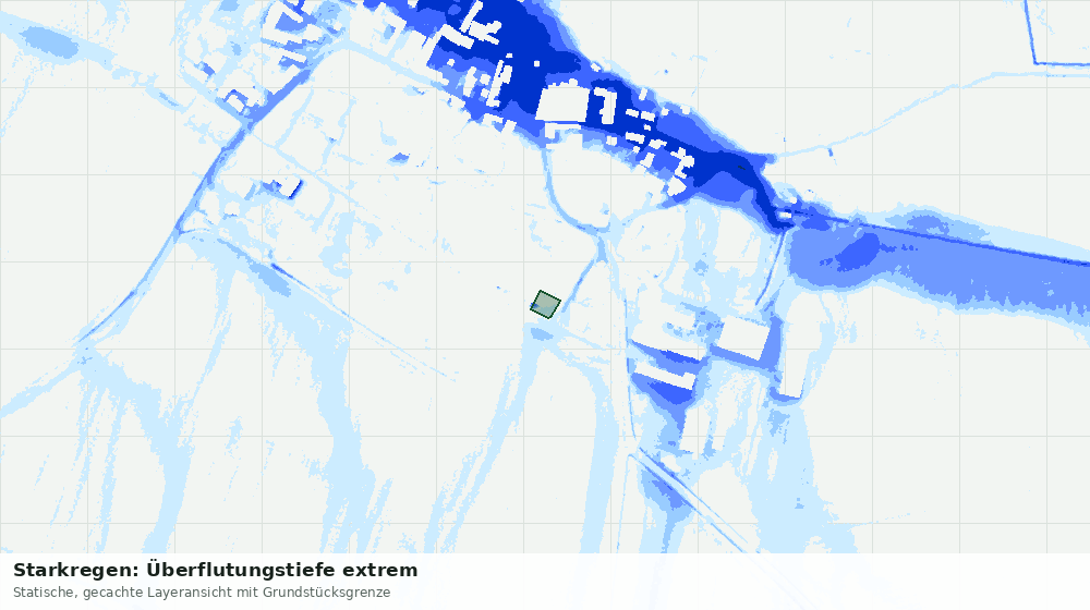 Statische Kartenansicht: Starkregen: Überflutungstiefe extrem
