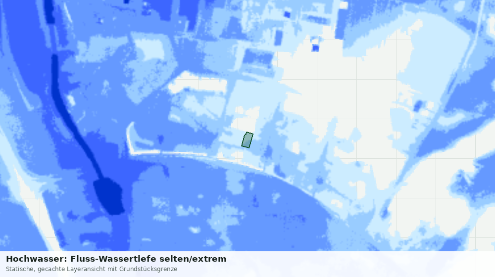 Statische Kartenansicht: Hochwasser: Fluss-Wassertiefe selten/extrem