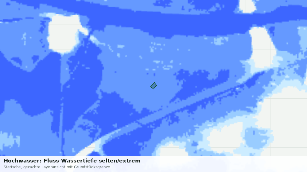 Statische Kartenansicht: Hochwasser: Fluss-Wassertiefe selten/extrem