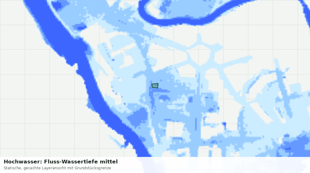 Statische Kartenansicht: Hochwasser: Fluss-Wassertiefe mittel