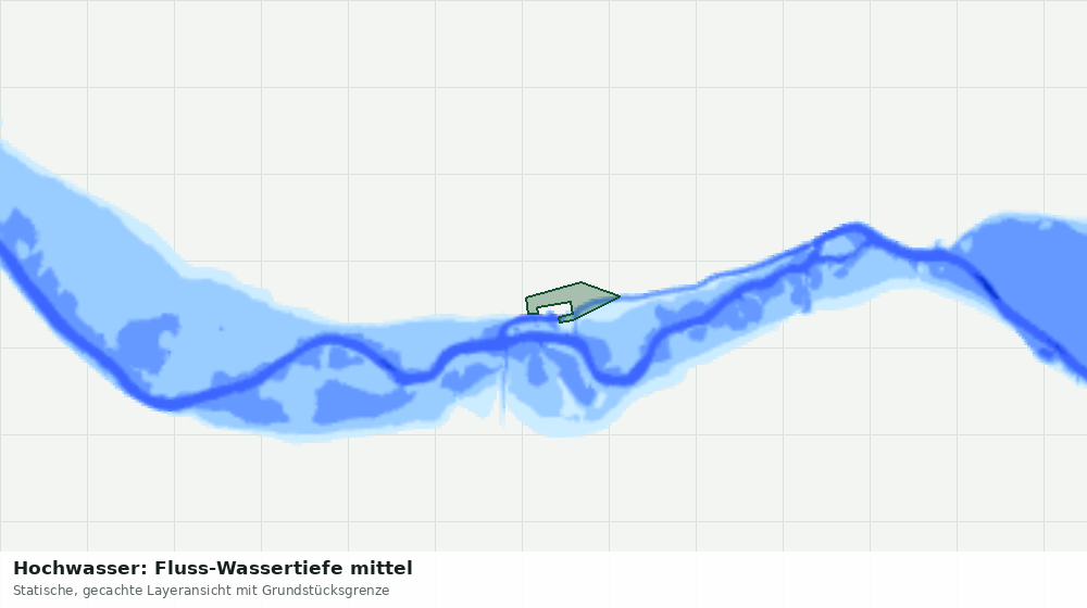 Statische Kartenansicht: Hochwasser: Fluss-Wassertiefe mittel