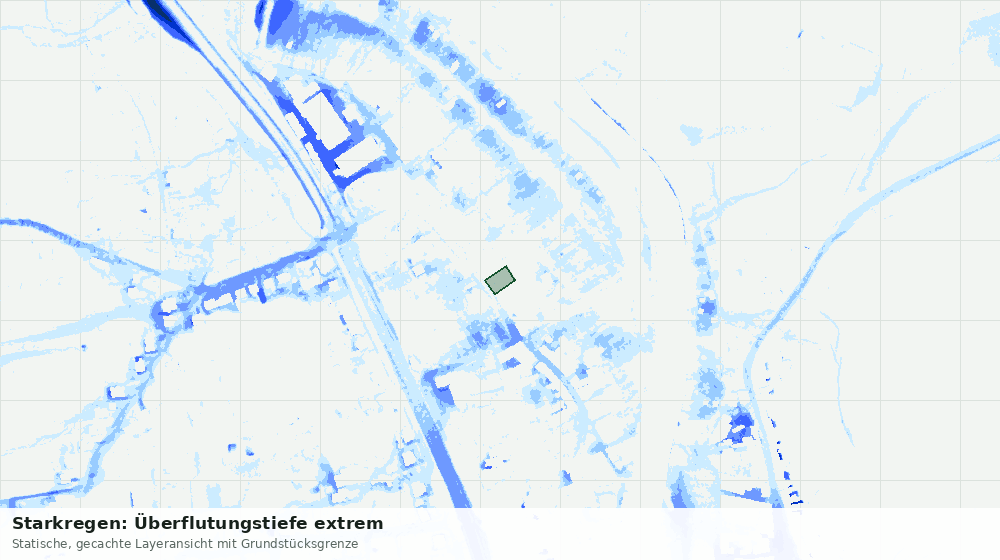 Statische Kartenansicht: Starkregen: Überflutungstiefe extrem