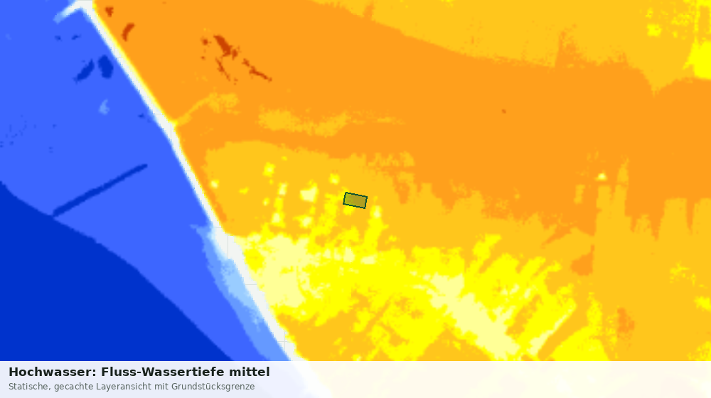 Statische Kartenansicht: Hochwasser: Fluss-Wassertiefe mittel