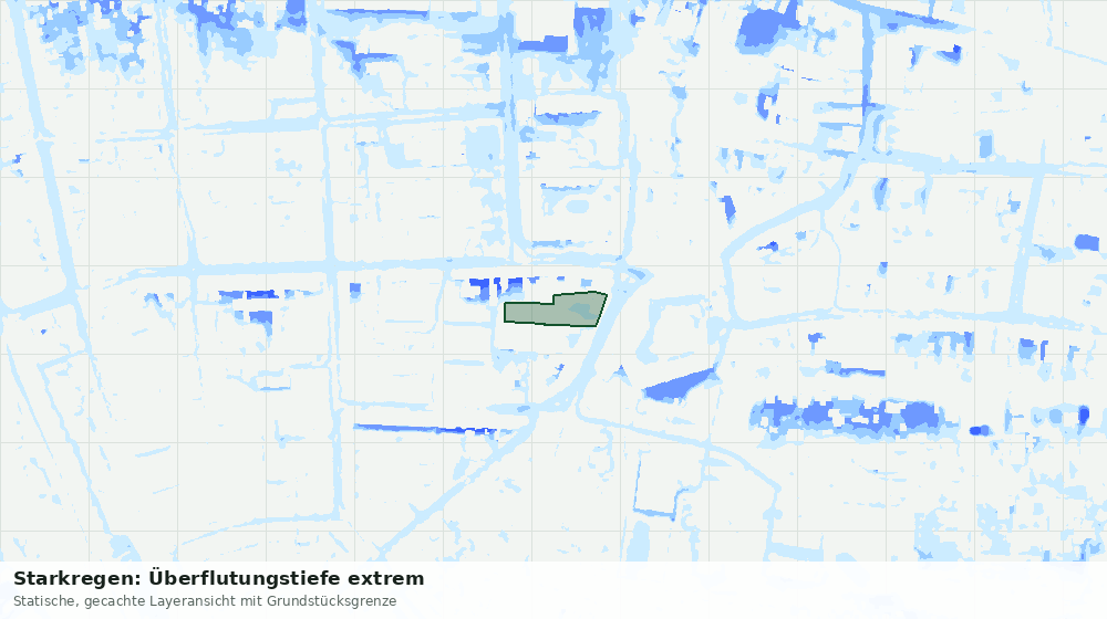 Statische Kartenansicht: Starkregen: Überflutungstiefe extrem