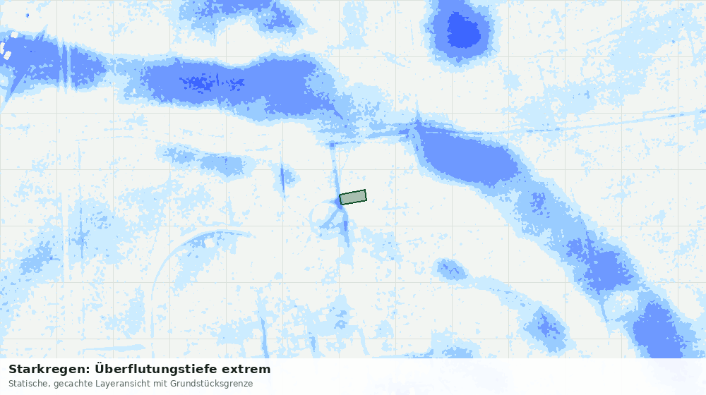 Statische Kartenansicht: Starkregen: Überflutungstiefe extrem