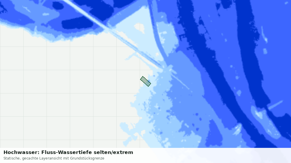 Statische Kartenansicht: Hochwasser: Fluss-Wassertiefe selten/extrem