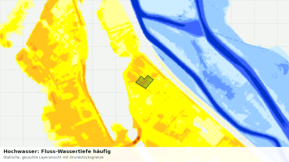 Statische Kartenansicht: Hochwasser: Fluss-Wassertiefe häufig