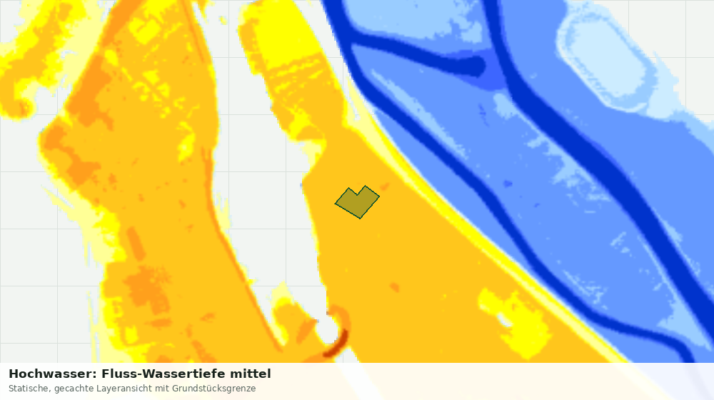 Statische Kartenansicht: Hochwasser: Fluss-Wassertiefe mittel