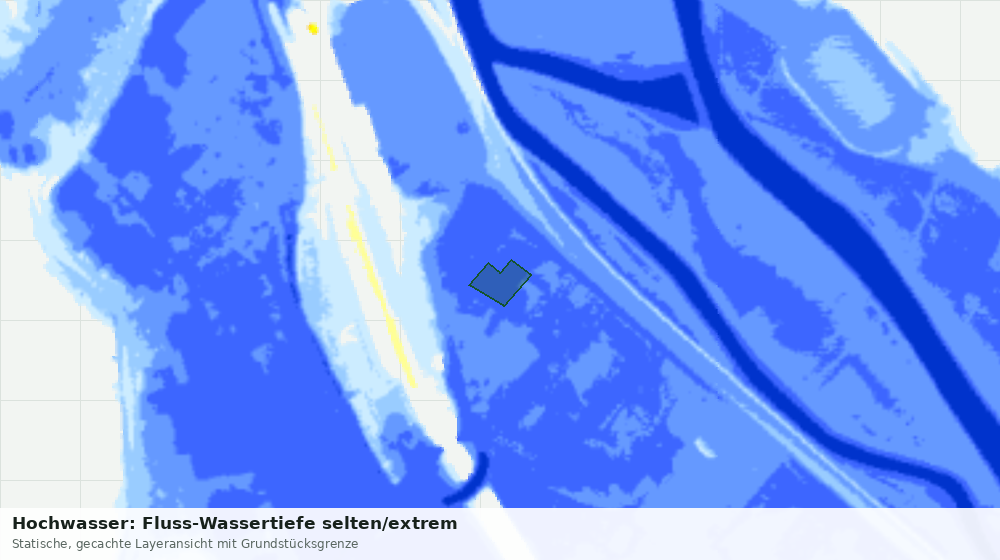 Statische Kartenansicht: Hochwasser: Fluss-Wassertiefe selten/extrem