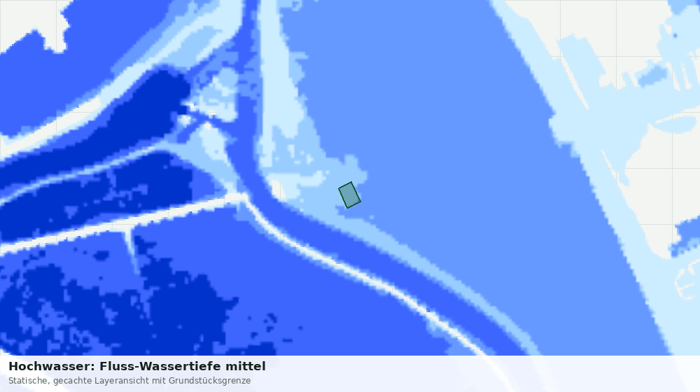 Statische Kartenansicht: Hochwasser: Fluss-Wassertiefe mittel