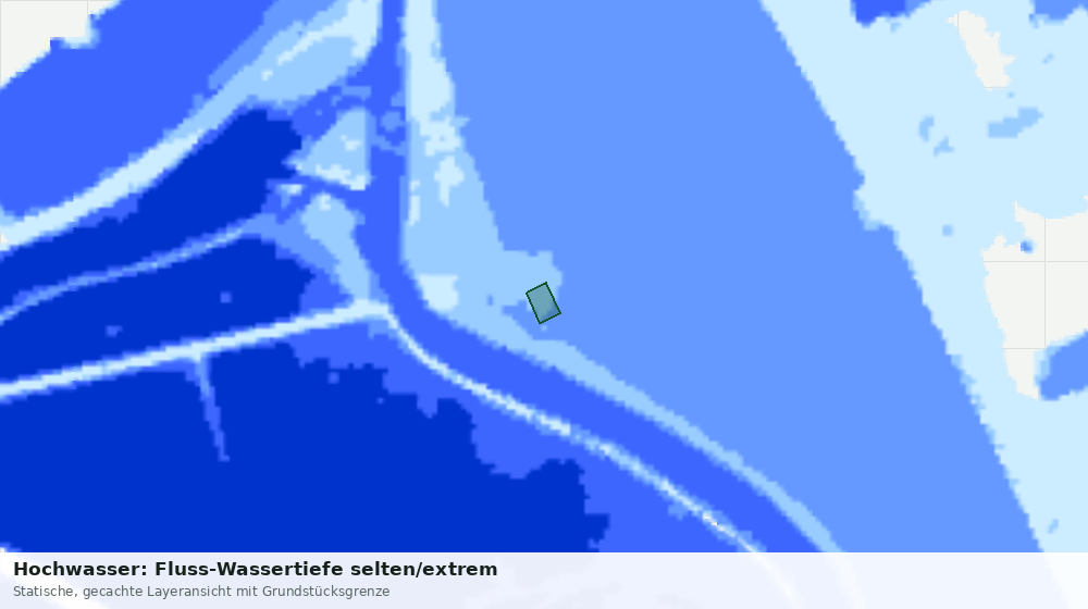 Statische Kartenansicht: Hochwasser: Fluss-Wassertiefe selten/extrem