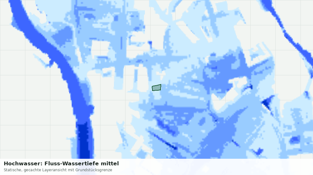 Statische Kartenansicht: Hochwasser: Fluss-Wassertiefe mittel