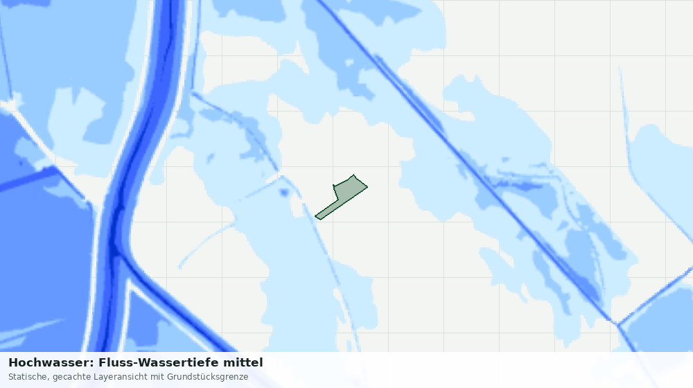 Statische Kartenansicht: Hochwasser: Fluss-Wassertiefe mittel