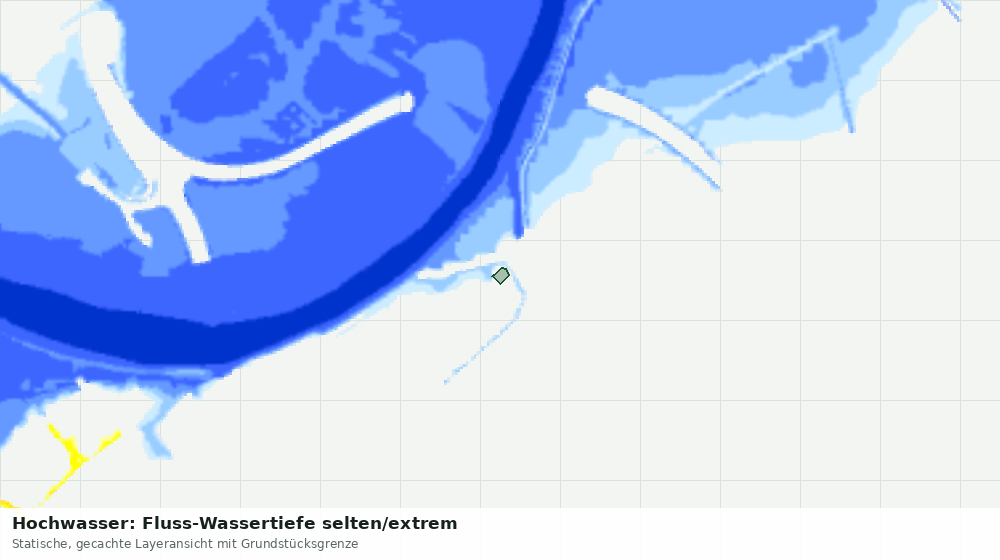 Statische Kartenansicht: Hochwasser: Fluss-Wassertiefe selten/extrem