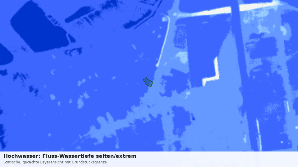 Statische Kartenansicht: Hochwasser: Fluss-Wassertiefe selten/extrem