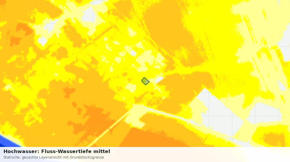 Statische Kartenansicht: Hochwasser: Fluss-Wassertiefe mittel