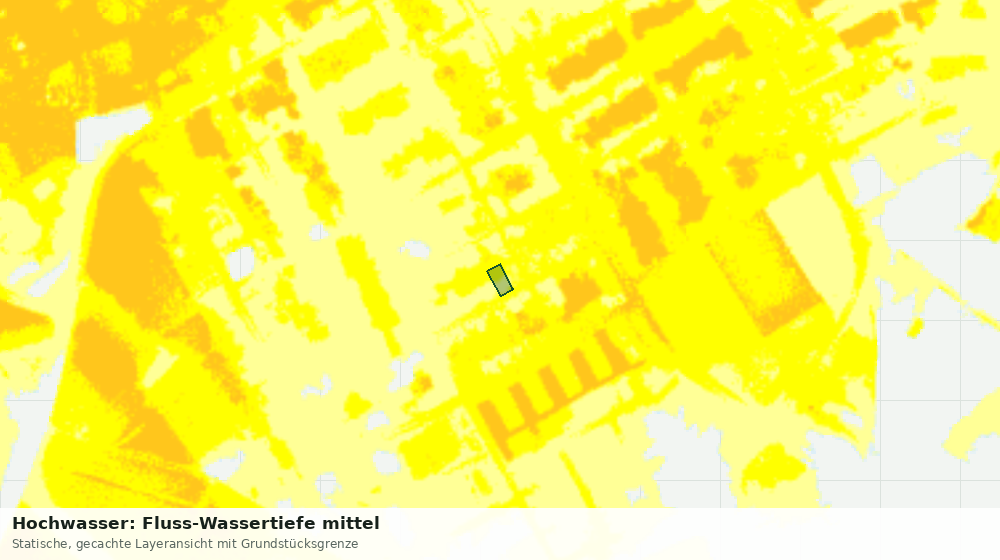 Statische Kartenansicht: Hochwasser: Fluss-Wassertiefe mittel