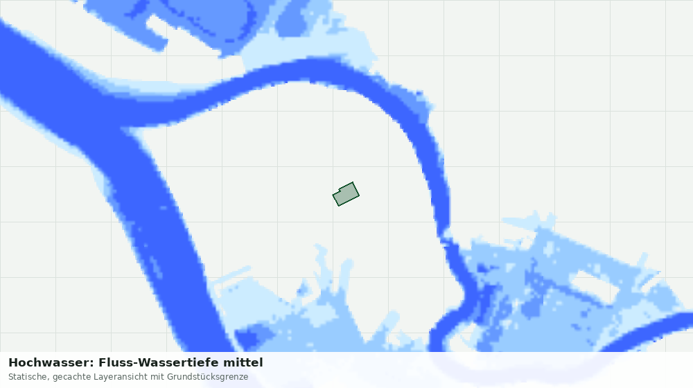 Statische Kartenansicht: Hochwasser: Fluss-Wassertiefe mittel