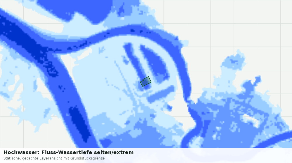 Statische Kartenansicht: Hochwasser: Fluss-Wassertiefe selten/extrem