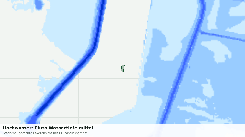 Statische Kartenansicht: Hochwasser: Fluss-Wassertiefe mittel