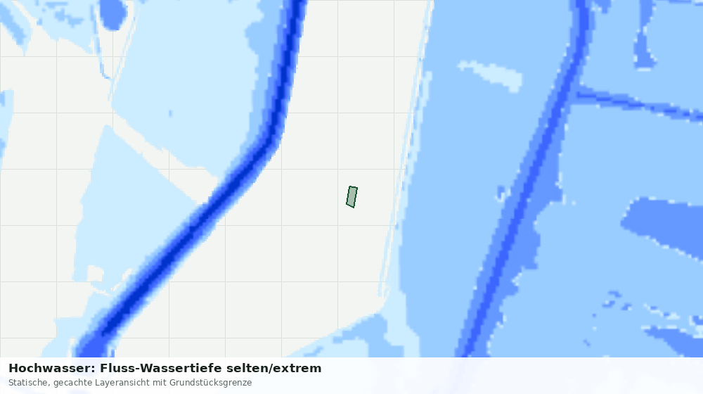 Statische Kartenansicht: Hochwasser: Fluss-Wassertiefe selten/extrem