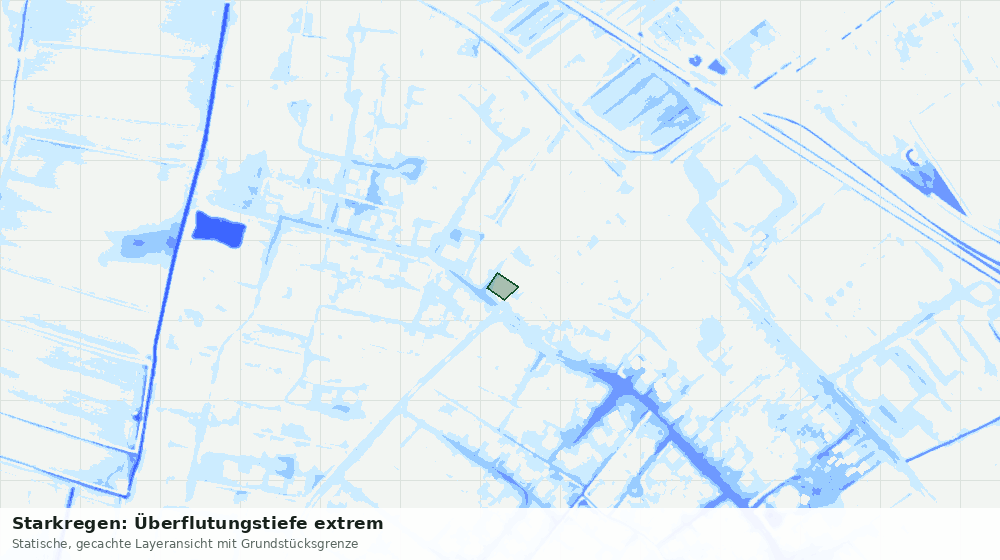 Statische Kartenansicht: Starkregen: Überflutungstiefe extrem