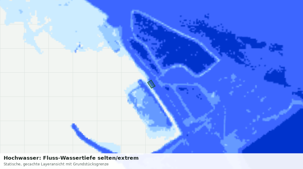 Statische Kartenansicht: Hochwasser: Fluss-Wassertiefe selten/extrem