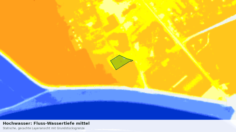 Statische Kartenansicht: Hochwasser: Fluss-Wassertiefe mittel