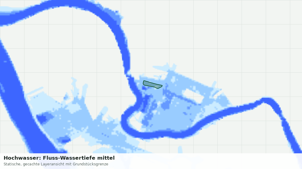 Statische Kartenansicht: Hochwasser: Fluss-Wassertiefe mittel