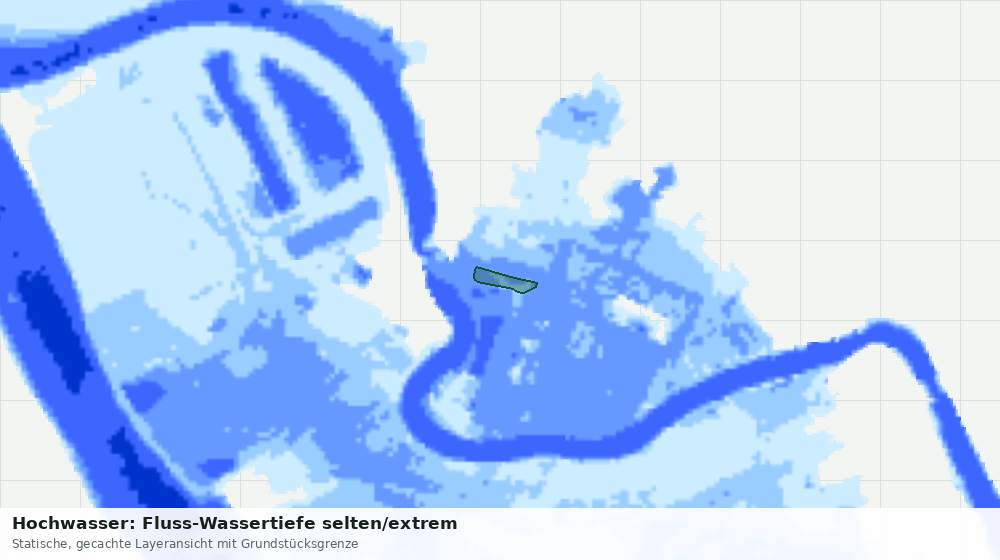 Statische Kartenansicht: Hochwasser: Fluss-Wassertiefe selten/extrem