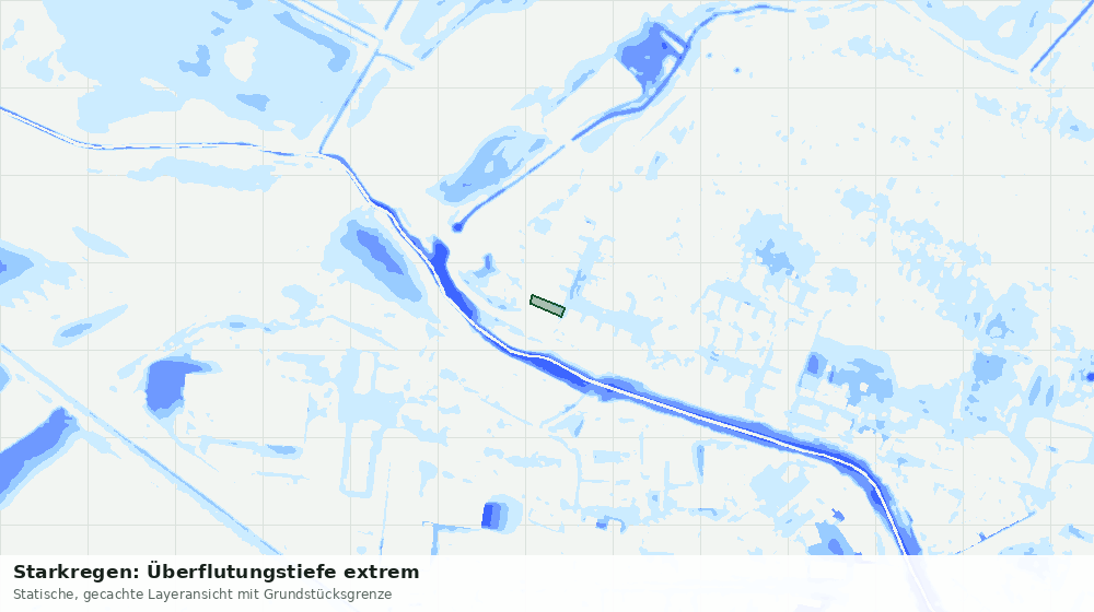 Statische Kartenansicht: Starkregen: Überflutungstiefe extrem