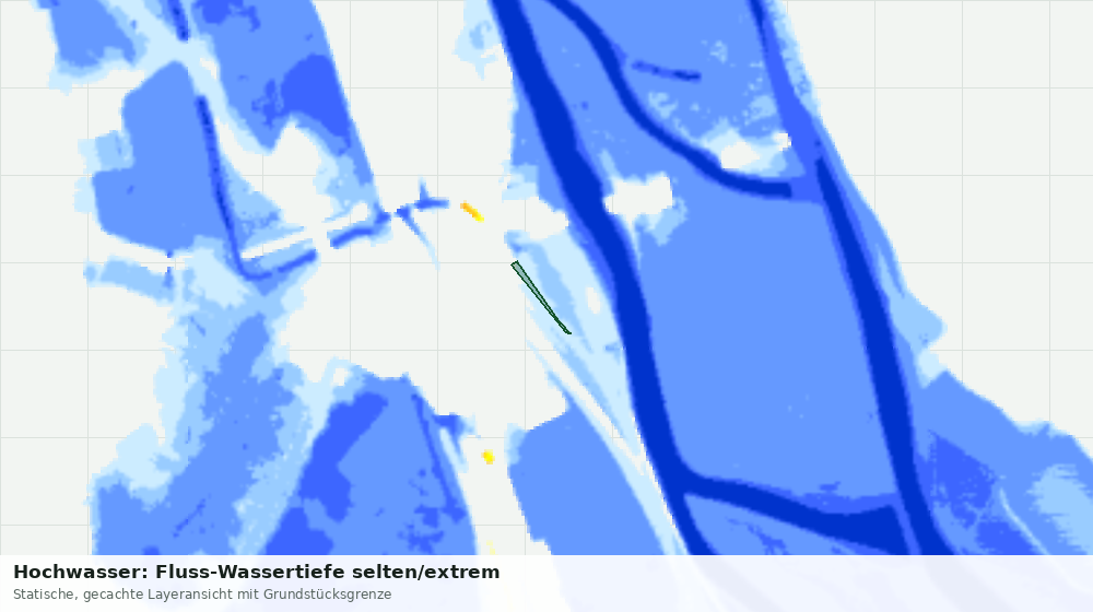 Statische Kartenansicht: Hochwasser: Fluss-Wassertiefe selten/extrem