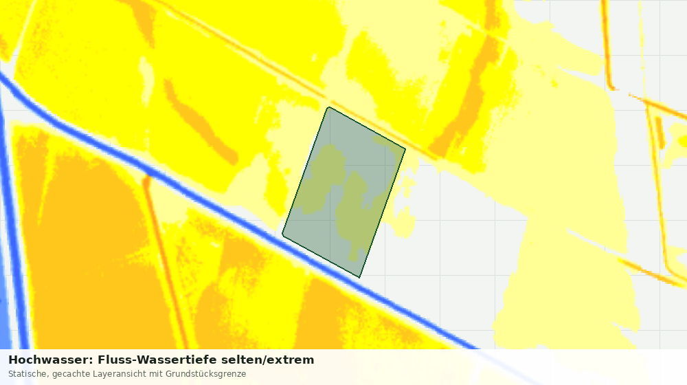 Statische Kartenansicht: Hochwasser: Fluss-Wassertiefe selten/extrem
