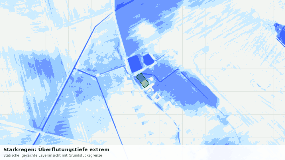 Statische Kartenansicht: Starkregen: Überflutungstiefe extrem