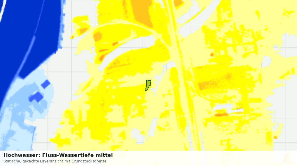 Statische Kartenansicht: Hochwasser: Fluss-Wassertiefe mittel