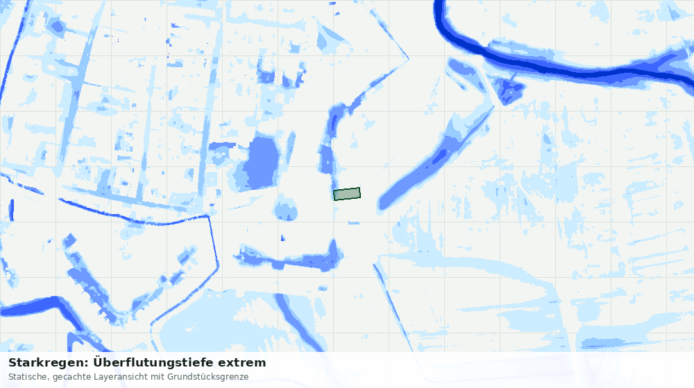 Statische Kartenansicht: Starkregen: Überflutungstiefe extrem