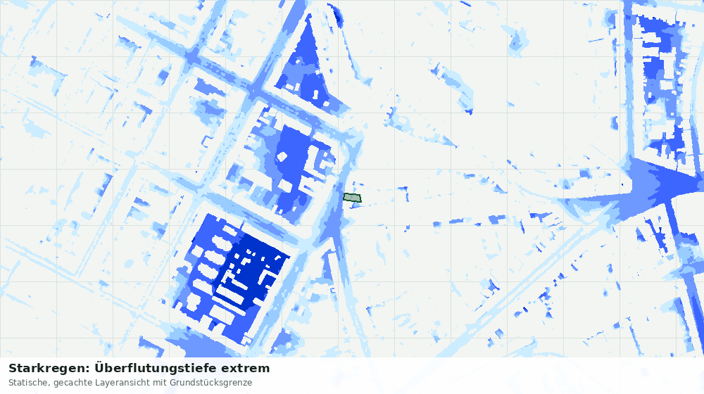 Statische Kartenansicht: Starkregen: Überflutungstiefe extrem