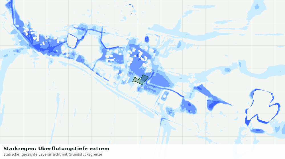 Statische Kartenansicht: Starkregen: Überflutungstiefe extrem